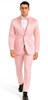 Dusty Rose Satin Double Breasted Peak Lapel 3 Piece Skinny Fit Tazzio Men's Suit with Matching Bowtie 4 M390SK-04-40R  - from alligatorwarehouse.com