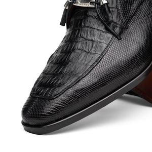 Marco Di Milano Merida Black Genuine Caiman and Lizard Derby Shoes - view 3