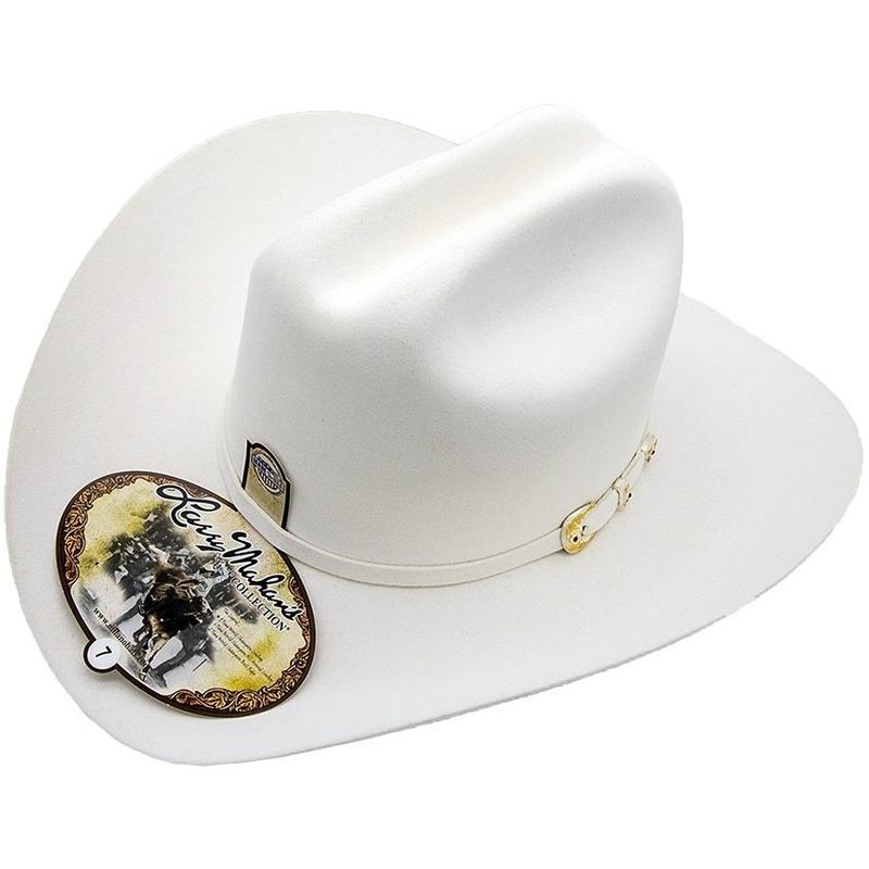 6x Larry Mahan Real Fur Felt Cowboy Hat White 1   - from alligatorwarehouse.com