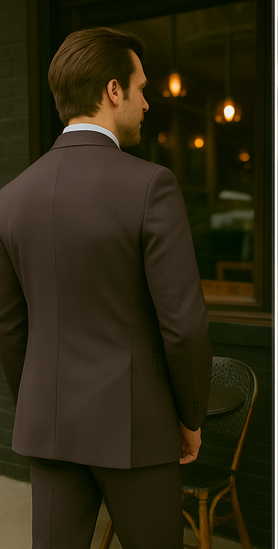 Wool Suit - Italian Made Business Suit by Statement Men's 2 Piece 100% Wool Modern Fit Suit - Subtle Windowpane 7 TRIESTE_Black_38R  - from alligatorwarehouse.com