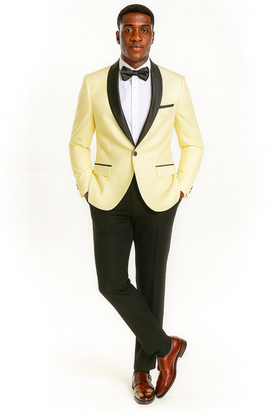 Big And Tall Suit For Men - Jacket + Pants + Bowtie + Pants - Ivory Suit 3   - from alligatorwarehouse.com
