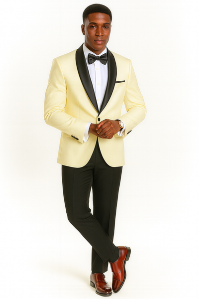Big And Tall Suit For Men - Jacket + Pants + Bowtie + Pants - Ivory Suit 5   - from alligatorwarehouse.com