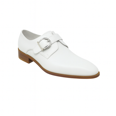 Mens Carrucci Classic Leather Fade Single D-Buckle Monk Strap Dress Shoe in Chestnut 61   - from alligatorwarehouse.com