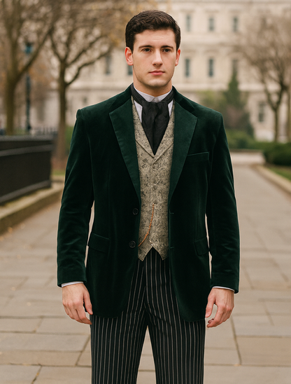 Emerald Velvet Roderick Smoking Jacket – Luxurious Men's Wear
