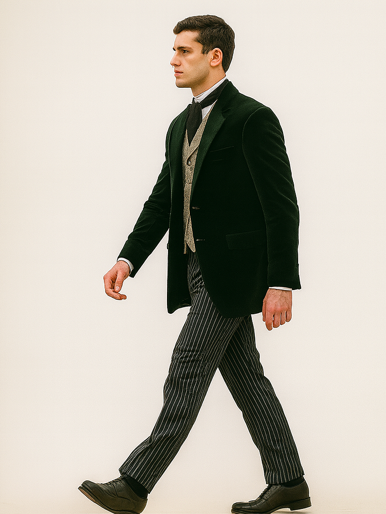 Emerald Velvet Roderick Smoking Jacket – Luxurious Men's Wear 6   - from alligatorwarehouse.com