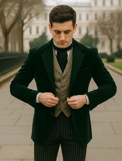 Emerald Velvet Roderick Smoking Jacket – Luxurious Men's Wear 8   - from alligatorwarehouse.com