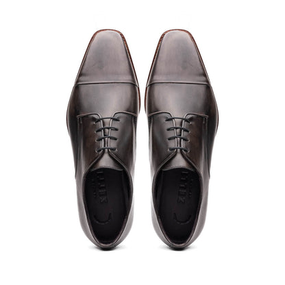 Zelli Enzo Classic Cap Toe Dress Shoes Crafted in Grey Calfskin
