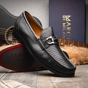 Marco_Di_Milano Enzo Black Leather Oxfords