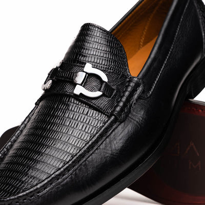 Marco Di Milano Enzo Black Lizard Bit Loafers 3 ENZO_LIZ TEJU_BLACK_8  - from alligatorwarehouse.com