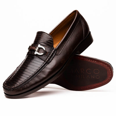 Marco Di Milano Enzo Brown Lizard Bit Loafers 2 ENZO_LIZ TEJU_BROWN_8  - from alligatorwarehouse.com