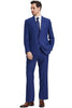 Men's Stacy Adams Peak Lapel Blue Windowpane Plaid Suit with a Scoop Neck Vest 2 SM172H1-20-38R  - from alligatorwarehouse.com