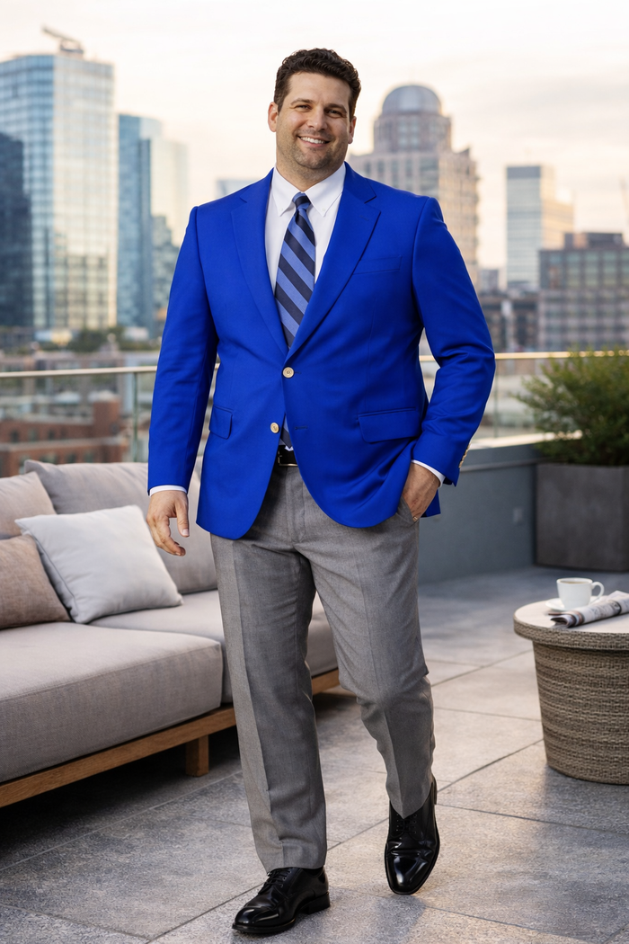 Executive Apparel Ultralux Men's Royal Blue Blazer Jacket