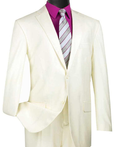 Executive Classic Fit Two Piece Suit Color Solid Ivory 1 SO12TR_Ivory_42L  - from alligatorwarehouse.com