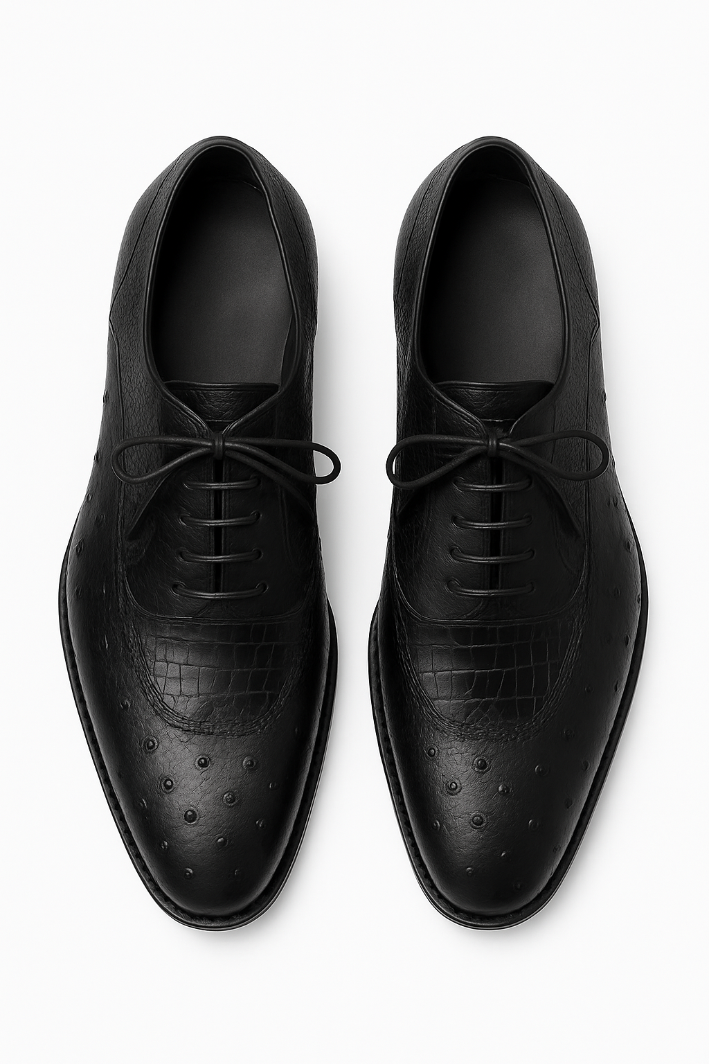 Mens Mezlan Getty Ostrich Wingtip Dress Shoe in Cognac