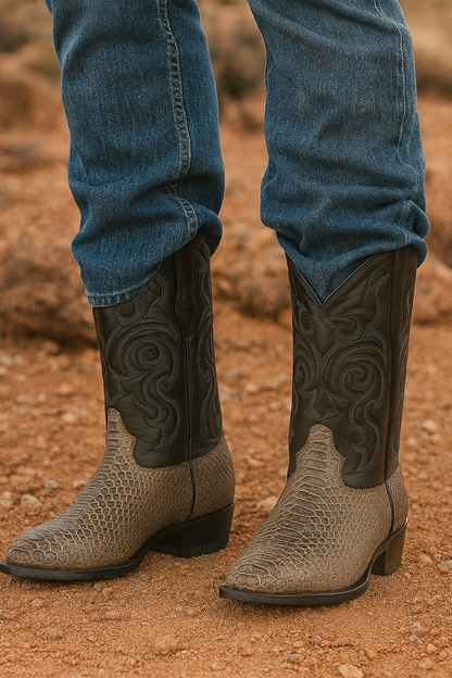 Men's Los Altos Python J-Toe Boots - Rustic