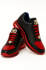 Belvedere  Flash Men's Shoes Black & Red Exotic Ostrich / Calf-skin Leather Casual Sneakers 5 MEN E01 BLACK/RED-M-06  - from alligatorwarehouse.com