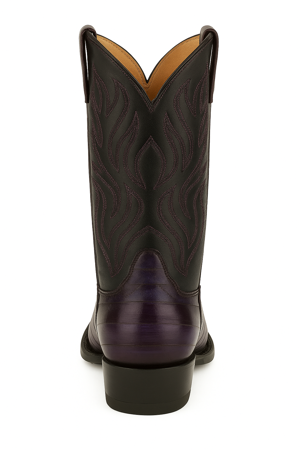 Men's King Exotic Snip Toe Eel Boots Handcrafted Burnished Purple (494RD0866) 7   - from alligatorwarehouse.com