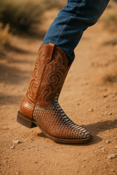 Men's Los Altos Python J-Toe Boots - Rustic 9 LAB-995788-060  - from alligatorwarehouse.com