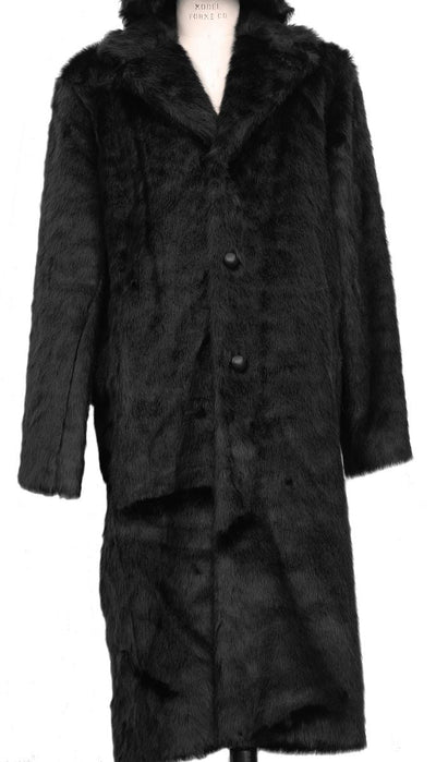 Faux Fur Coat - Men Full Length Overcoat in Black - Brown - White - Ivory - Gray For Winter 1   - from alligatorwarehouse.com