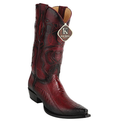 King Exotic Men's Western Ostrich Leg Snip Toe Boots 1 -01  - from alligatorwarehouse.com