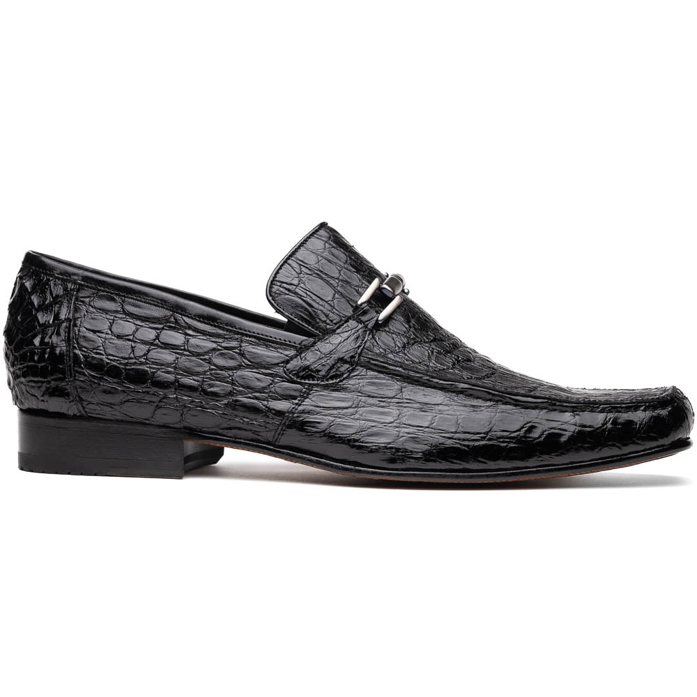 Marco Di Milano Fabro Caiman Black  Bit Loafers 