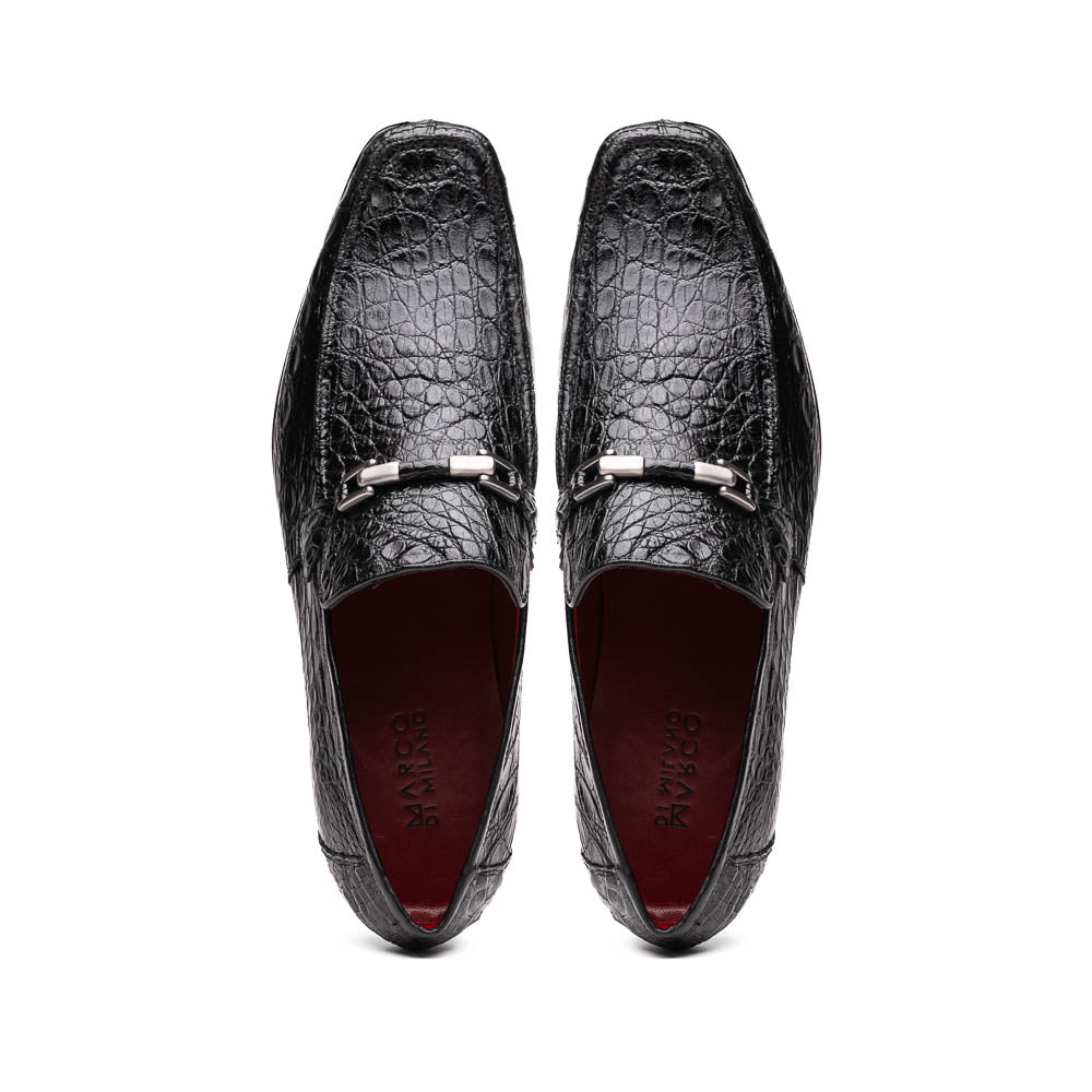 Marco Di Milano Fabro Caiman Black  Bit Loafers 