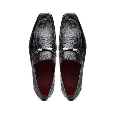 Marco Di Milano Fabro Black Caiman Bit Loafers 5 FABRO-TIN_CAIMAN_BLACK_8  - from alligatorwarehouse.com