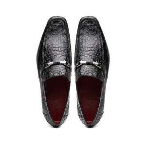 Marco Di Milano Fabro Caiman Black  Bit Loafers 