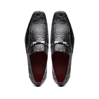 Marco Di Milano Fabro Caiman Black  Bit Loafers 