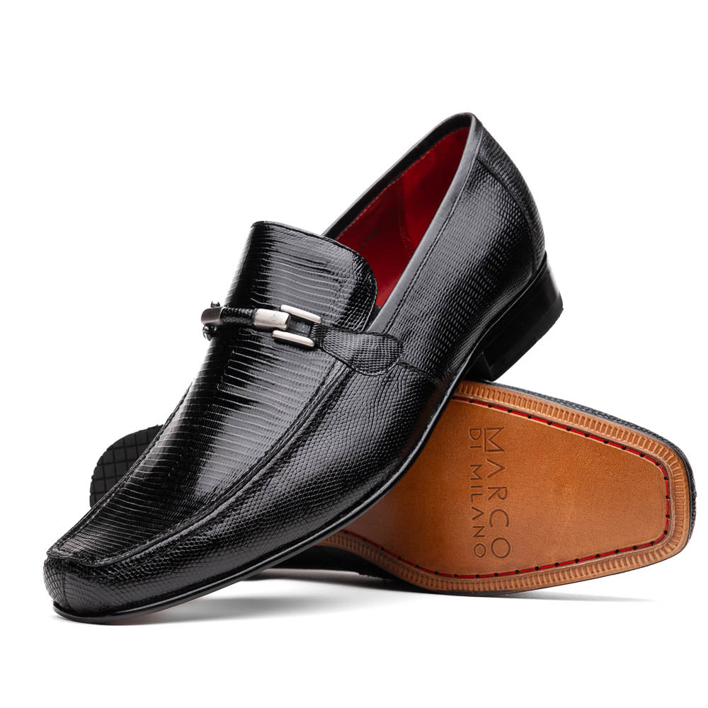 Marco Di Milano Fabro Lizard Bit Loafers Black