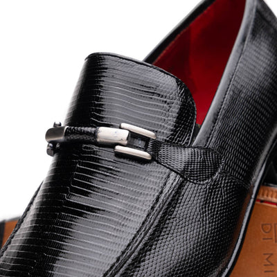Marco Di Milano Fabro Black Lizard Bit Loafers 3 FABRO-LIZ_LIZARD RING_BLACK_8  - from alligatorwarehouse.com