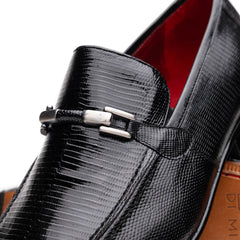 Marco Di Milano Fabro Lizard Bit Loafers Black