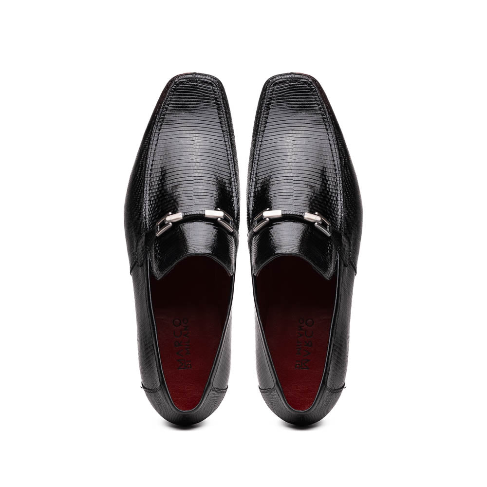 Marco Di Milano Fabro Lizard Bit Loafers Black