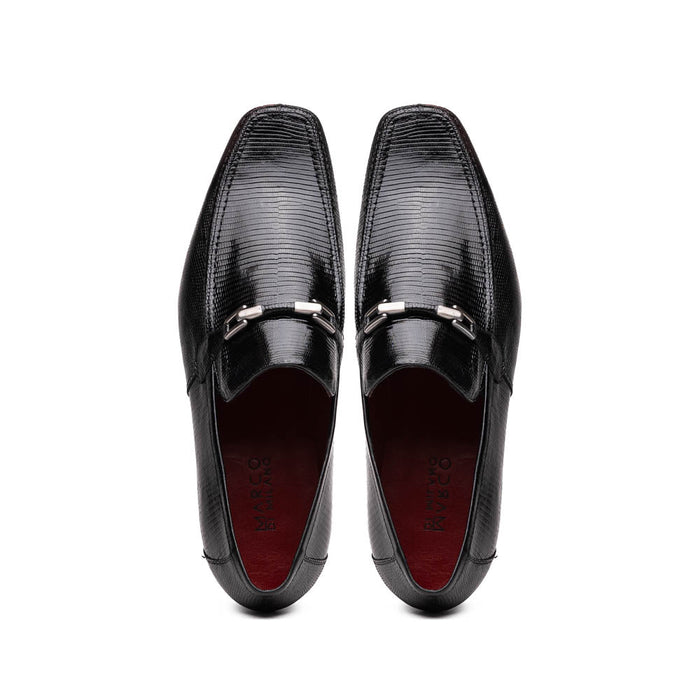 Marco Di Milano Fabro-Liz Black lizard bit loafer