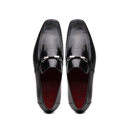 Marco Di Milano Fabro Lizard Bit Loafers Black