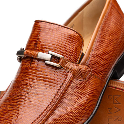 Marco Di Milano Fabro Cognac Lizard Bit Loafers 3 FABRO-LIZ_LIZARD RING_COGNAC_8  - from alligatorwarehouse.com