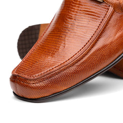 Marco Di Milano Fabro Lizard Bit Loafers Cognac