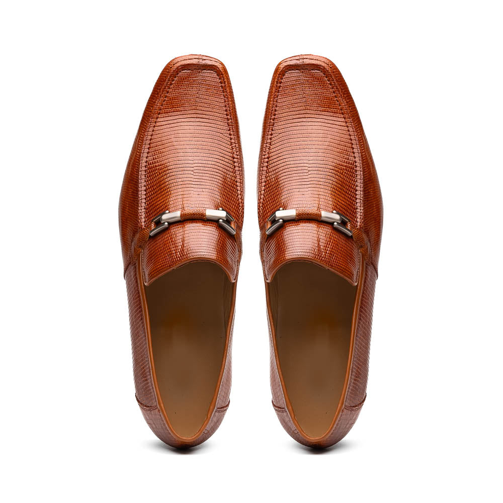 Marco Di Milano Fabro Lizard Bit Loafers Cognac