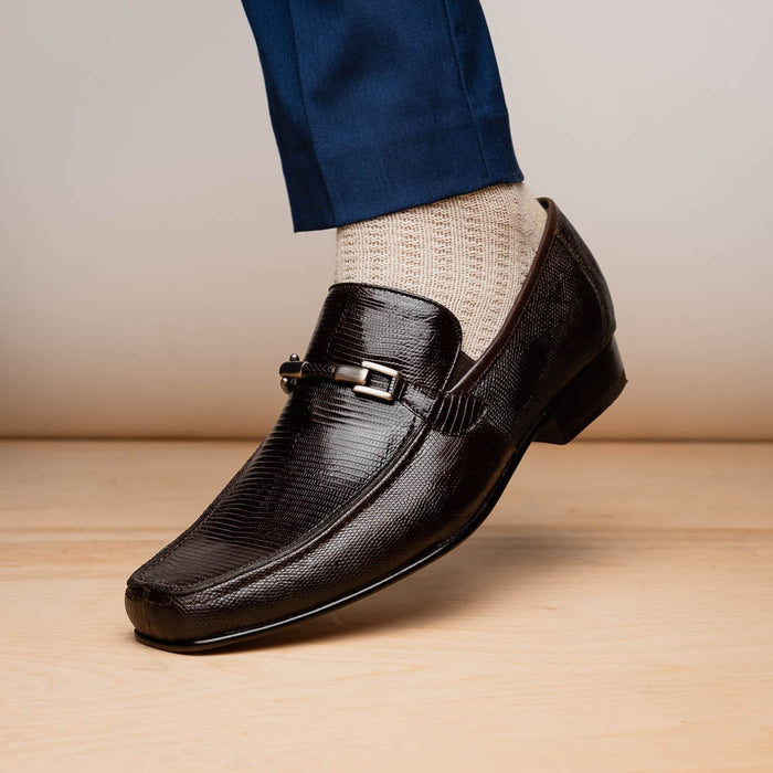 Marco Di Milano Fabro-Liz Brown lizard bit loafer