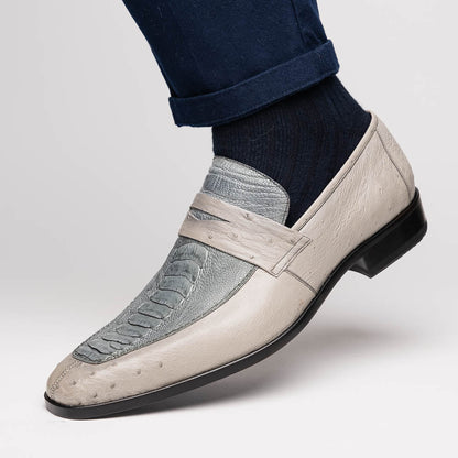 Marco_Di_Milano Fangio Gray Leather Loafers
