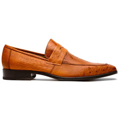 Marco Di Milano Fangio Ostrich Penny Loafers Cognac