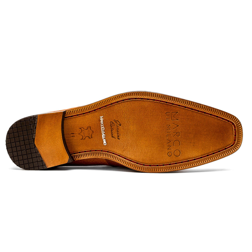 Marco Di Milano Fangio Ostrich Penny Loafers Cognac