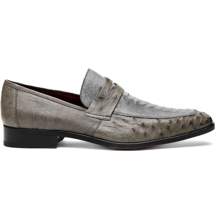 Marco Di Milano Fangio Serpentine Gray Leather Shoes