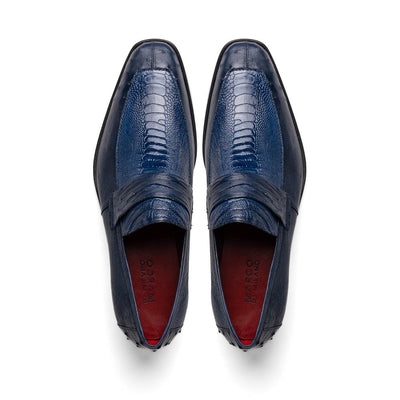 Marco Di Milano Fangio Ostrich Penny Loafers Blue