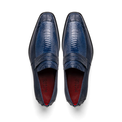 Marco Di Milano Fangio Ostrich Penny Loafers Blue