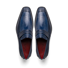 Marco Di Milano Fangio Ostrich Penny Loafers Blue