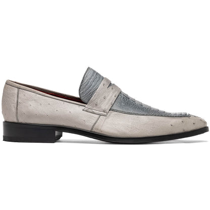Marco_Di_Milano Fangio Gray Leather Loafers