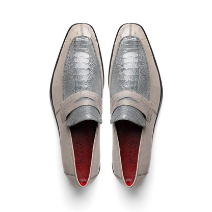 Marco_Di_Milano Fangio Gray Leather Loafers
