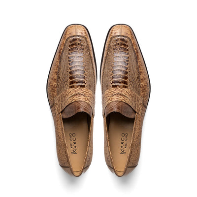 Marco Di Milano Fangio Rust Orix Ostrich Penny Loafer 4 FANGIO_OSTRICH-OSTRICH LEG_RUS ORIX_8  - from alligatorwarehouse.com