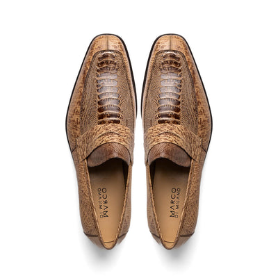 Marco Di Milano Fangio Ostrich Penny Loafers Rust Orix